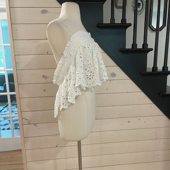 016 Free People’s FP One Perla Eyelet Lace Off-shoulder White NWOT Size Large - Picture 3 of 6